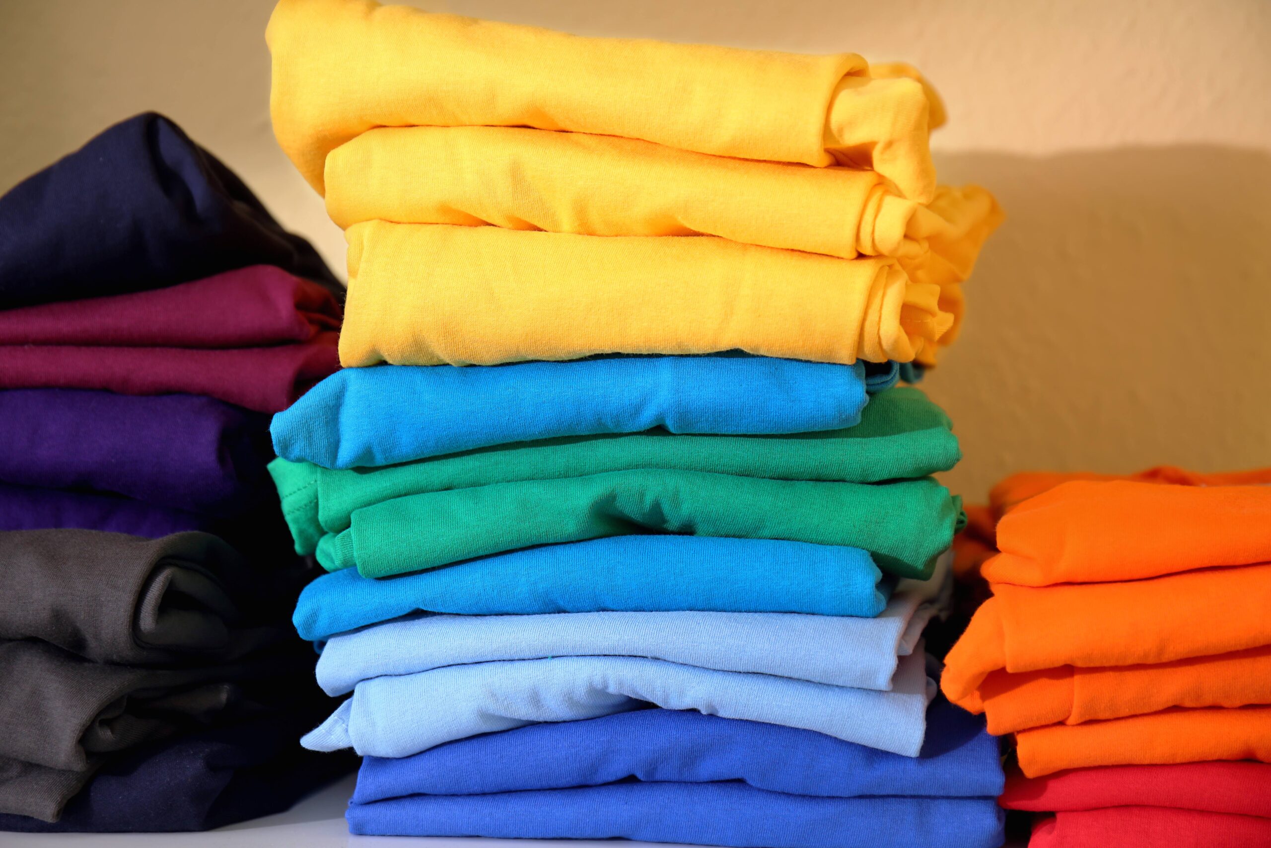 Stack of blank garments